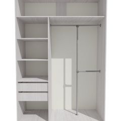 Шкаф-купе 1700 серии SILVER S3+S4+B2+PL4 (2 ящика+F обр.штанга) профиль «Серебро» в Сургуте - surgut.mebel24.online | фото 2