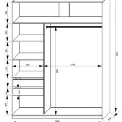 Шкаф-купе 1800 серии SOFT D1+D3+B2+PL1 (2 ящика+1штанга) профиль «Графит» в Сургуте - surgut.mebel24.online | фото 3