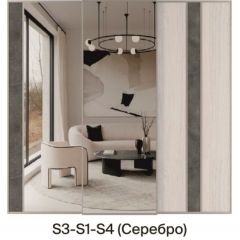 Шкаф-купе 2250 серии SILVER S3+S1+S4 B22+PL3 (по 2 ящика лев/прав+2 штанги) профиль «Серебро» в Сургуте - surgut.mebel24.online | фото 9