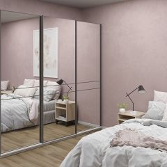 Шкаф-купе 2400 серии SOFT D4+D4+D4+B22+PL1 (по 2 ящика лев/прав+1штанга) профиль «Графит» в Сургуте - surgut.mebel24.online | фото