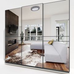 Шкаф-купе 2400 серии SOFT D4+D4+D4+B22+PL1 (по 2 ящика лев/прав+1штанга) профиль «Графит» в Сургуте - surgut.mebel24.online | фото 4