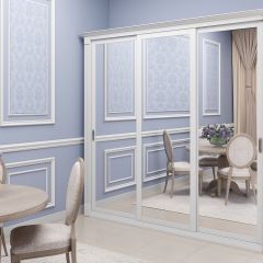 Шкаф-купе 2450 серии NEW CLASSIC K1+K1+K1+B22+PL4 (по 2 ящика лев/прав+F обр.штанга) профиль «Капучино» в Сургуте - surgut.mebel24.online | фото