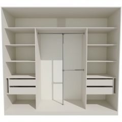 Шкаф-купе 2450 серии NEW CLASSIC K1+K1+K1+B22+PL4 (по 2 ящика лев/прав+F обр.штанга) профиль «Капучино» в Сургуте - surgut.mebel24.online | фото 2