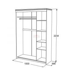 Шкаф-купе 3-х дверный Ольга-13 (1500) в Сургуте - surgut.mebel24.online | фото 2