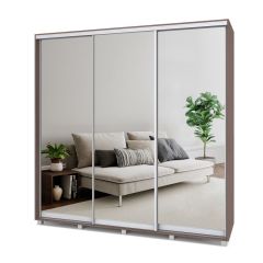 МАРТИН Шкаф-купе с зеркалами Шимо темный (2200*450) М423 в Сургуте - surgut.mebel24.online | фото