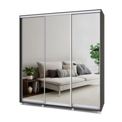 МАРТИН Шкаф-купе с зеркалами Венге (2000*450) М403 в Сургуте - surgut.mebel24.online | фото