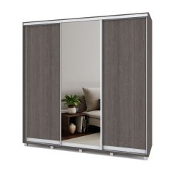 МАРТИН Шкаф-купе с зеркалом Анкор темный (2200*450) М422 в Сургуте - surgut.mebel24.online | фото