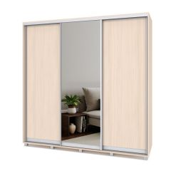 МАРТИН Шкаф-купе с зеркалом Млечный дуб (2200*450) М422 в Сургуте - surgut.mebel24.online | фото