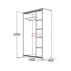 МИРАЖ 15.1 (620) Шкаф для платья и белья в Сургуте - surgut.mebel24.online | фото 2