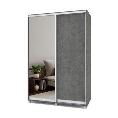 РОЛАНД Шкаф-купе зеркалом Камень темный (600*1500) Р652 в Сургуте - surgut.mebel24.online | фото