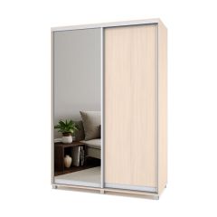 РОЛАНД Шкаф-купе зеркалом Млечный дуб (600*1500) Р652 в Сургуте - surgut.mebel24.online | фото