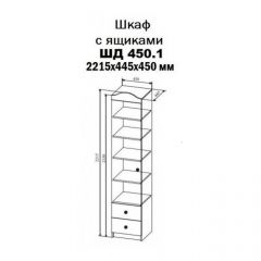 KI-KI ШД450.1 Шкаф (белый/белое дерево) в Сургуте - surgut.mebel24.online | фото 2