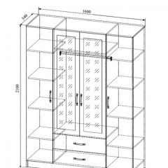 СОФИ СШК1600.1Шкаф 4-х ств с2мя зерк, 2 ящиками в Сургуте - surgut.mebel24.online | фото 2