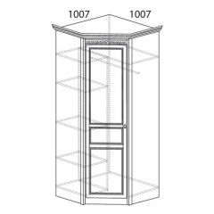 Шкаф угловой №183 "Лючия" Фасад зеркало (Угол 1007*1007) Дуб оксфорд в Сургуте - surgut.mebel24.online | фото 2