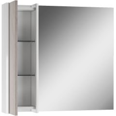 Шкаф-зеркало Uno 80 Дуб серый левый/правый Домино (DU1504HZ) в Сургуте - surgut.mebel24.online | фото 4