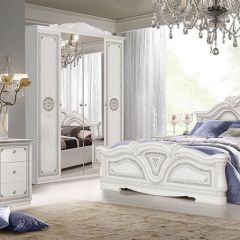 Спальня Грация (комплект 4 дв.) белый/серебро в Сургуте - surgut.mebel24.online | фото