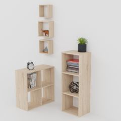 Стеллаж 3 секции (дуб сонома) в Сургуте - surgut.mebel24.online | фото 4