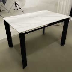 Стол CORNER 120 MATT WHITE MARBLE SOLID CERAMIC / BLACK, ®DISAUR в Сургуте - surgut.mebel24.online | фото 3