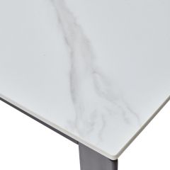 Стол CORNER 120 MATT WHITE MARBLE SOLID CERAMIC / BLACK, ®DISAUR в Сургуте - surgut.mebel24.online | фото 8