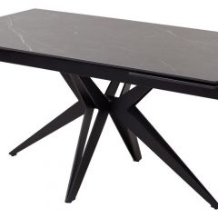 Стол FORIO 160 MATT BLACK MARBLE SOLID CERAMIC / BLACK, ®DISAUR в Сургуте - surgut.mebel24.online | фото