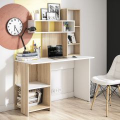 Стол компьютерный Олимп (дуб сонома/белый) в Сургуте - surgut.mebel24.online | фото