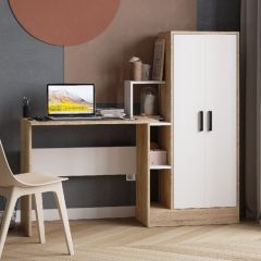 Стол компьютерный СКМ-1 ЛДСП Белый/Дуб сонома в Сургуте - surgut.mebel24.online | фото