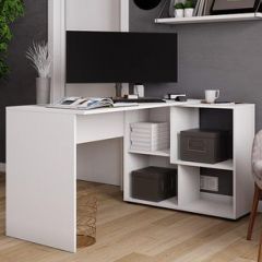 Стол компьютерный угловой СКМУ-4 Белый в Сургуте - surgut.mebel24.online | фото
