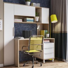 Стол рабочий 12.95 N Комфорт (Дуб сонома, Белый PE шагрень) в Сургуте - surgut.mebel24.online | фото