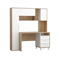 Стол рабочий 12.95 N Комфорт (Дуб сонома, Белый PE шагрень) в Сургуте - surgut.mebel24.online | фото 2