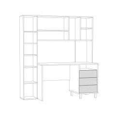 Стол рабочий 12.95 N Комфорт (Дуб сонома, Белый PE шагрень) в Сургуте - surgut.mebel24.online | фото 3