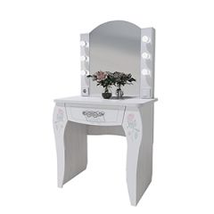 Стол туалетный Розалия №12 + ПОДСВЕТКА (лиственница белая, омела) в Сургуте - surgut.mebel24.online | фото 1