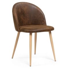 Стул на металлокаркасе Aldo dark brown / wood в Сургуте - surgut.mebel24.online | фото 1