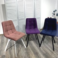 Стул CHILLI-Q SQUARE розовый #15, велюр / белый каркас, 4 шт./1 к, М-City в Сургуте - surgut.mebel24.online | фото 5
