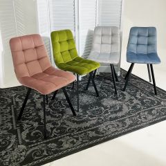 Стул CHILLI SQUARE BLUVEL-03 светло-серый, велюр / черный каркас М-City в Сургуте - surgut.mebel24.online | фото 5