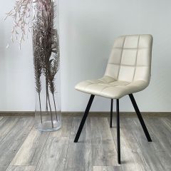 Стул CHILLI SQUARE HK017-02 серо-бежевый, PU/ черный каркас М-City в Сургуте - surgut.mebel24.online | фото 2