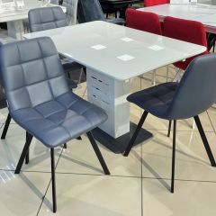 Стул CHILLI SQUARE HK017-09 серо-черничный, PU/ черный каркас М-City в Сургуте - surgut.mebel24.online | фото 6
