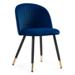 Стул на металлокаркасе Gabi dark blue / black / gold в Сургуте - surgut.mebel24.online | фото