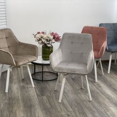 Стул MAVERICK 360 град. поворот. BLUVEL-40 BEIGE/ белый каркас, М-City в Сургуте - surgut.mebel24.online | фото 3