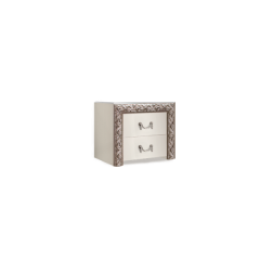 Тумба прикроватная (2 ящика) Тиффани Premium слоновая кость/серебро (ТФТП-2(П) в Сургуте - surgut.mebel24.online | фото 1