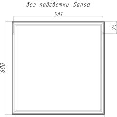 Зеркало Corsica 600х600 black без подсветки Sansa (SB1064Z) в Сургуте - surgut.mebel24.online | фото 4