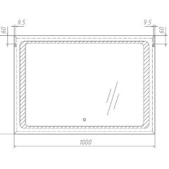 Зеркало Galaxy 100 alum с подсветкой Sansa (SG1008Z) в Сургуте - surgut.mebel24.online | фото 7