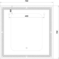 Зеркало Паликир 700х700 с подсветкой Домино (GL7051Z) в Сургуте - surgut.mebel24.online | фото 6