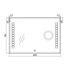 Зеркало Quadro 100 alum (линза) с подсветкой Sansa (SQL1030Z) в Сургуте - surgut.mebel24.online | фото 8