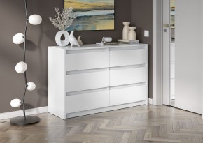АЙДЕН КМ06-1200 Комод 6 ящиков (белый) в Сургуте - surgut.mebel24.online | фото