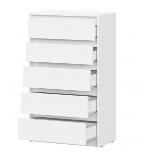 АЙДЕН КМ06-700 Комод 5 ящиков (белый) в Сургуте - surgut.mebel24.online | фото 2