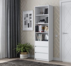 АЙДЕН СТЛ06-600 Стеллаж с 3 ящиками (белый) в Сургуте - surgut.mebel24.online | фото