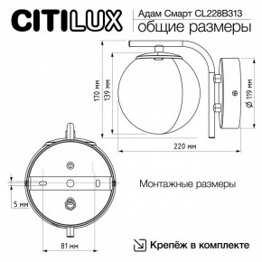 Бра Citilux Адам Смарт CL228B313 в Сургуте - surgut.mebel24.online | фото 8