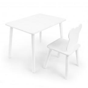 Детский комплект стол и стул «Мишка» Rolti Baby (белый/белый, массив березы/мдф) в Сургуте - surgut.mebel24.online | фото