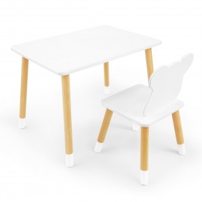 Детский комплект стол и стул «Мишка» Rolti Baby (белый/береза, массив березы/мдф) в Сургуте - surgut.mebel24.online | фото
