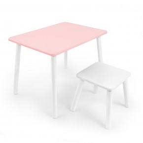 Детский комплект стол и табурет Rolti Baby (розовая столешница/белое сиденье/белые ножки) в Сургуте - surgut.mebel24.online | фото
